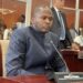 Senator Johnny Kpehe seated during his confirmation as new chair of Liberia’s Senate Internal Affairs Committee