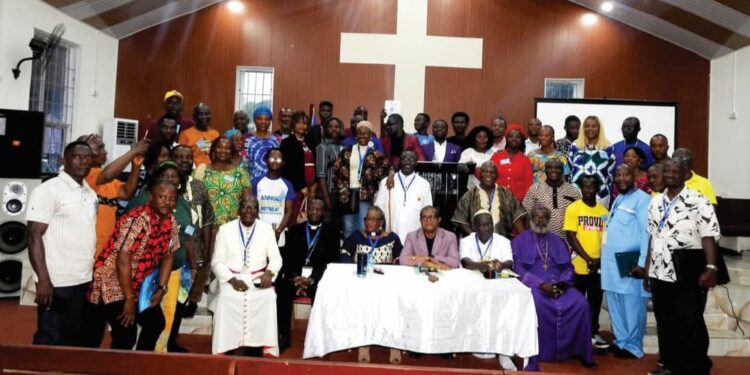 Group photo of delegates and clergy during the Liberia Council of Churches’ 35th General Assembly in Monrovia, where Rev. Dr. Samuel B. Reeves Jr. was re-elected