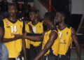 LPRC Oilers basketball players celebrate another victory in the 2025 LBA First Division season