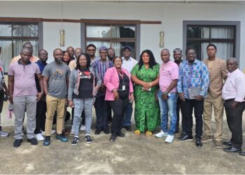 Partial group photo of LRA staff and officials who gathered in Margibi County to review and modernize Domestic Tax Department SOPs as part of the agency’s digitization efforts.