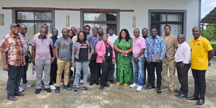 Partial group photo of LRA staff and officials who gathered in Margibi County to review and modernize Domestic Tax Department SOPs as part of the agency’s digitization efforts.