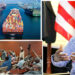A collage depicting Liberia's port reform: the National Port Authority (NPA) logo, a large cargo ship at a bustling port, lawmakers in Liberia’s House of Representatives voting with raised hands, and a government official speaking with the Liberian flag in the background.