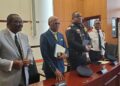 Liberia’s top justice and security officials, including the Police IG and Fire Service Director, appear before the Senate to discuss the Capitol Building fire investigation.