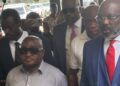 Former President George Weah accompanied by ex-officials visits Monrovia City Court in support of detained lawmakers facing Capitol arson charges