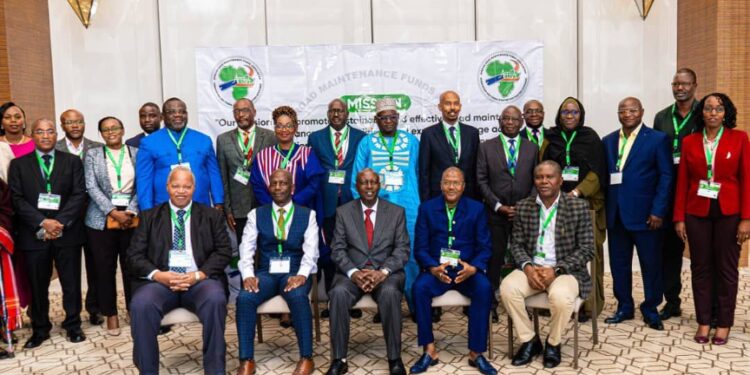 Group photo of ARMFA Executive Committee and National Road Fund of Liberia officials after announcing Liberia as host of the 22nd ARMFA General Assembly 2025.