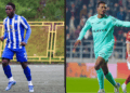 Emmanuel Sieh in FK Novi Pazar kit during preseason match in Serbia