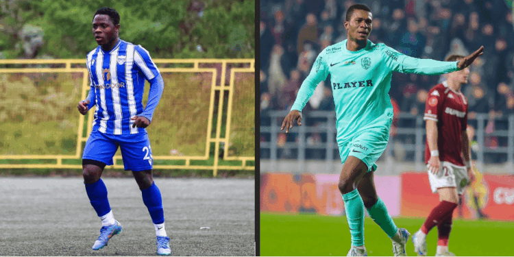 Emmanuel Sieh in FK Novi Pazar kit during preseason match in Serbia