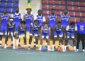 Spartacus Basketball Club poses after scoring a record 111 points in an LBA First Division match under the leadership of Coach Wellay T. Baar.