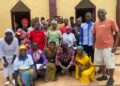 Members of the United Methodist Church gather outside First UMC Tappita after leadership seminar in Nimba County