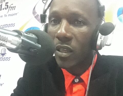 MCSS Teachers’ Association President Augustine N. Nyormui speaks during a radio interview amid rising criticism from volunteer teachers over unpaid salaries.