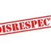 A red stamp reading “DISRESPECT” symbolizing the growing crisis of incivility and loss of values in Liberia’s democratic and social institutions.