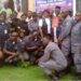 Group photo of Justice Ministry officials, security officers, and local leaders in Grand Gedeh County during the launch of the Gender Policy and Five-Year Action Plan at Tubman Palace.