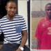 Side-by-side photos of former Liberian footballer John Tarkpoh Sonkailey — on the left, a recent image of him wearing a striped t-shirt and seated casually; on the right, an older photo of him in a red national team jersey on a football field.