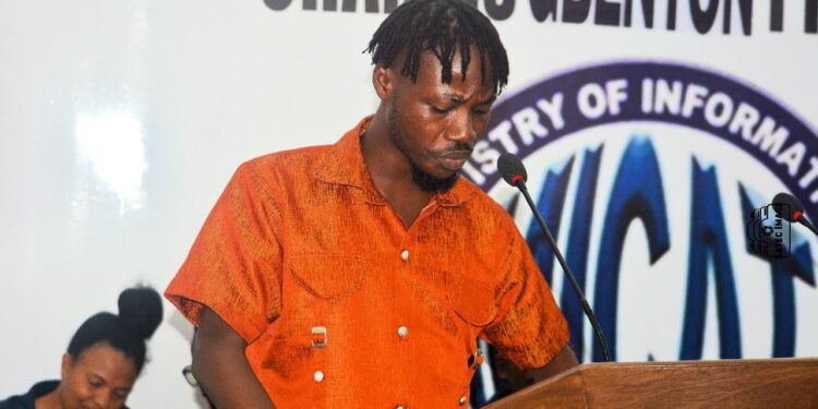 BudgIT Liberia Country Lead Abraham Varney speaks at the Ministry of Information, announcing the organization's full independence from its Nigerian counterpart during a governance training session.