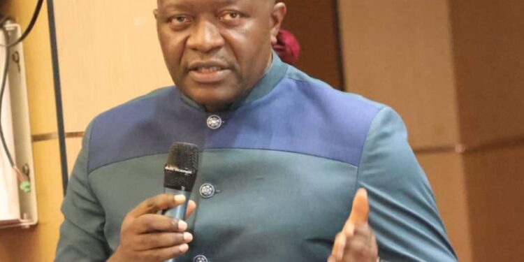 Finance Minister Augustine Kpehe Ngafuan speaks at the FY 2026 Budget Launch in Monrovia, calling for early budget passage to improve public service delivery.