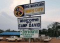 Bea Mountain Mining Corp sign at Camp David site in Grand Cape Mount County, Liberia