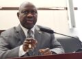 Justice-designate Boakai Kanneh speaks during Senate confirmation hearing on Capitol Hill in Monrovia, calling for a full rewrite of Liberia’s 1986 Constitution.