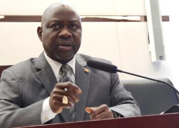 Justice-designate Boakai Kanneh speaks during Senate confirmation hearing on Capitol Hill in Monrovia, calling for a full rewrite of Liberia’s 1986 Constitution.