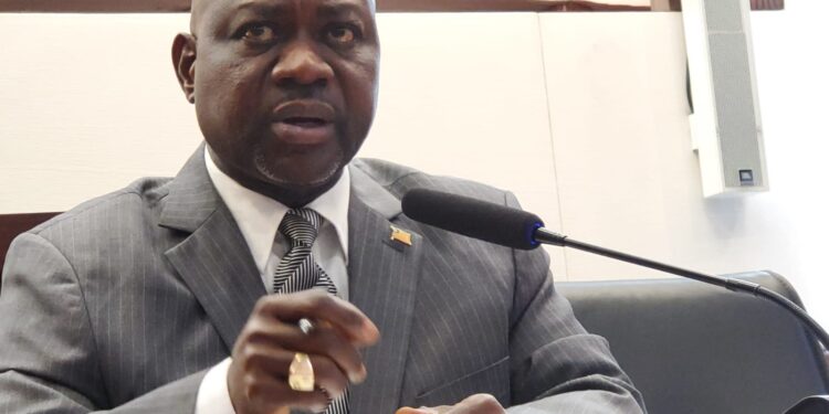 Justice-designate Boakai Kanneh speaks during Senate confirmation hearing on Capitol Hill in Monrovia, calling for a full rewrite of Liberia’s 1986 Constitution.