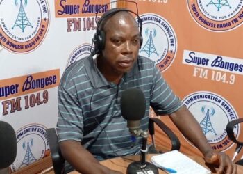 Bong County Council Chair Aaron Sackie-Fenlah discusses upcoming county sitting during a live interview at Super Bongese FM 104.9.