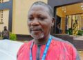 Dr. Jefferson Sibley, Bong County Health Officer, during Safe Motherhood Week in Gbarnga, Liberia