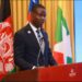 Assistant Mines Minister Carlos Eddison Tingban speaks at closing ceremony in China after completing mine safety training
