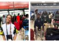 Charlia Kweh and fellow youth delegates at Toronto airport for the Upper Canada College global summer camp.