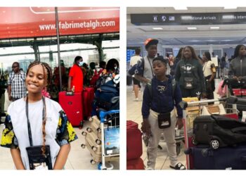 Charlia Kweh and fellow youth delegates at Toronto airport for the Upper Canada College global summer camp.