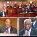 Collage of Liberia’s Supreme Court Justices in session, including Chief Justice and Associate Justices, with President Boakai and legal dignitaries during the 2025 opening of the judicial term.