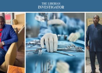 Collage of Cletus T. Noah, surgical instruments, and officials discussing autopsy investigation