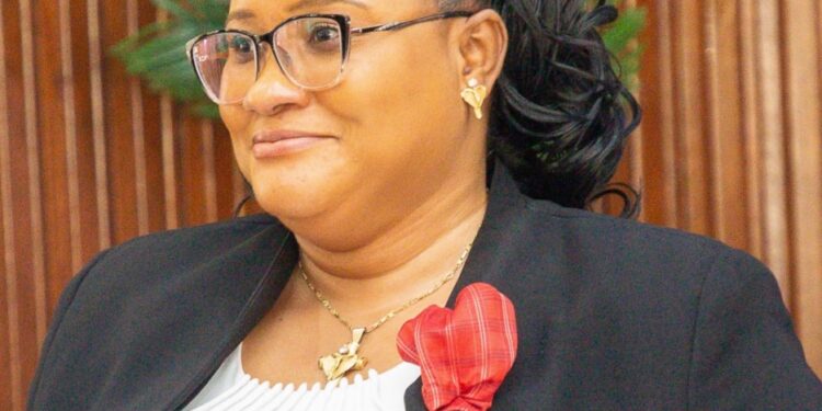 Cllr. Bowoulo Taylor Kelley, First Vice President of AFELL, addresses the signing of the AU Convention on Ending Violence Against Women and Girls in Liberia
