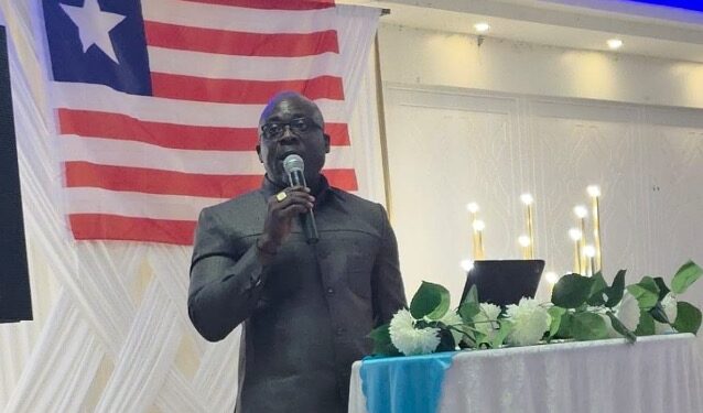 Liberia Maritime Commissioner Neto Lighe addresses diaspora Liberians in Antwerp, urging investment in the country’s growing shipping and port economy.