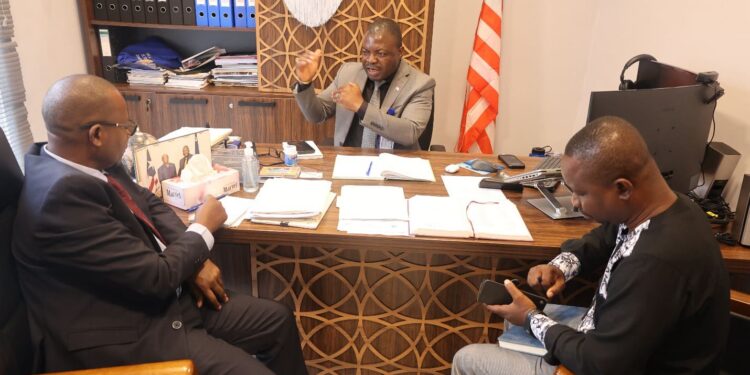 NaFAA Acting Director J. Cyrus Saygbe Sr. in meeting with FAO officials discussing partnerships to strengthen Liberia’s fisheries sector