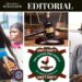 Liberian editorial collage showing Priscilla Cooper, Abdullah Kamara, Unity Party emblem, and justice symbols—depicting alleged political bias in legal decisions