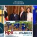 Collage showing President Joseph Boakai, HPX-Ivanhoe Atlantic mining activity, U.S. President Donald Trump, and the Ivanhoe Atlantic logo amid Liberia rail deal controversy