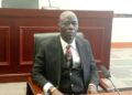 Chief Justice-designate Yamie Gbeisay speaks during Senate confirmation hearing at Capitol Building in Monrovia