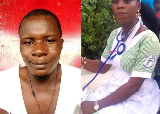 Side-by-side image of late Kadiatu Dioh in nursing uniform and husband Papie Lema Dioh, central figures in Liberia’s latest domestic violence case
