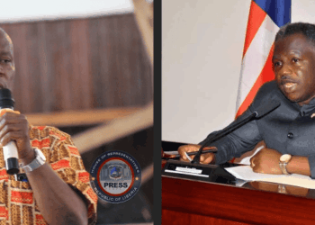 Vice President Jeremiah Koung and Senator Samuel Kogar in separate settings amid an intensifying political feud over control of Nimba County’s District 5.