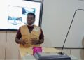 Maria Suku, Gender Coordinator of Maryland County, speaks at a community outreach event amid a funding crisis that has stalled GBV response efforts.