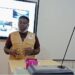 Maria Suku, Gender Coordinator of Maryland County, speaks at a community outreach event amid a funding crisis that has stalled GBV response efforts.