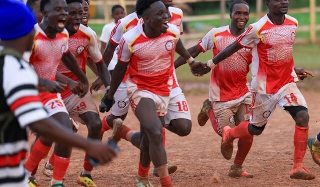 Paris FC players from Grand Gedeh celebrate after winning 2025 LFA Third Division Playoff Final in Zwedru
