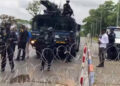Liberian police deploy barbed wire barricade at Capitol Hill entrance ahead of July 17 STAND protest