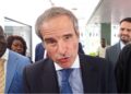 IAEA Director General Rafael Grossi speaks to reporters during his first official visit to Liberia, flanked by EPA and Foreign Ministry officials.