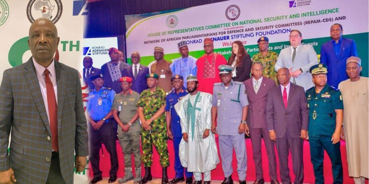 Liberian security expert Jimmy W. Smith joins African lawmakers and military leaders at the REPAM-CDS conference on cybercrime and security in Abuja, Nigeria