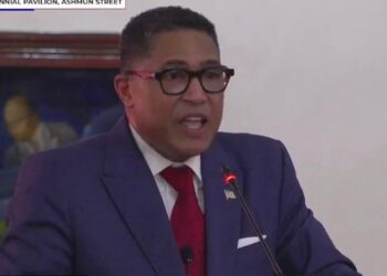 Rev. Dr. Emmett Lafayette Dunn delivers Liberia’s 178th Independence Day Oration at the Centennial Pavilion, calling on President Boakai to fire corrupt officials and reform national leadership.