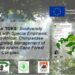 Poster for NaturAfrica TGKS biodiversity project funded by the European Union, highlighting West African chimpanzee conservation in the Taï-Grebo-Krahn-Sapo forest complex