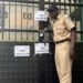 Liberian court officer sealing the gate of Mutual Benefits Assurance Company following a writ of execution from the Commercial Court of Liberia