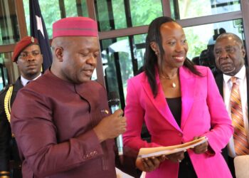 Liberia’s Education Minister and World Bank representative smile during the signing of a major education financing agreement in Monrovia on July 23, 2025.