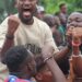 Fans celebrate passionately during a Z-Billion Allstar Tournament match in Paynesville, Liberia — a grassroots football event keeping the sport alive in the off-season.