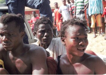 Suspected criminals arrested during police crackdown on ghettos in Monrovia’s Slipway community on July 13, 2025